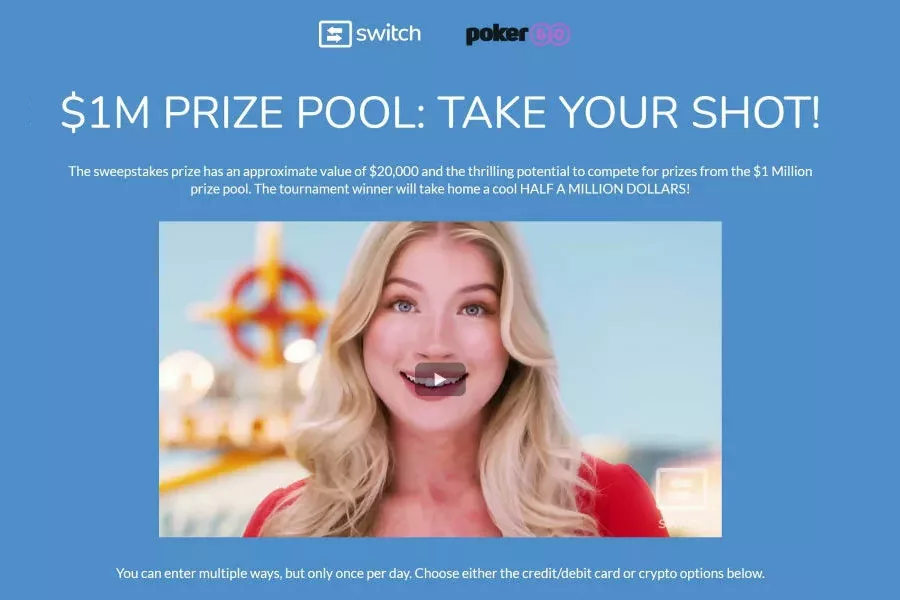 PokerGO & Switch Reward Card Offer $20k Prize Via Sweepstakes