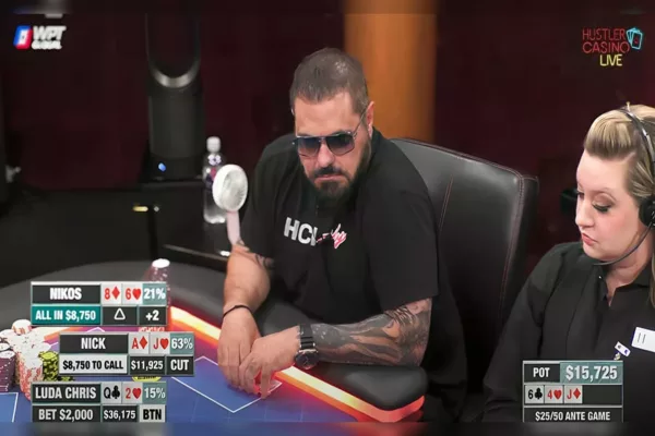 Nikos’ Jams the flop, Will Vertucci Call with top Pair Top Kicker?