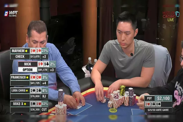 Insane Flop in the Ante Game: Set over Set Vs Straight