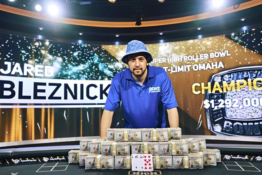 Jared Bleznick Super High Roller Bowl Pot Limit Omaha Champion