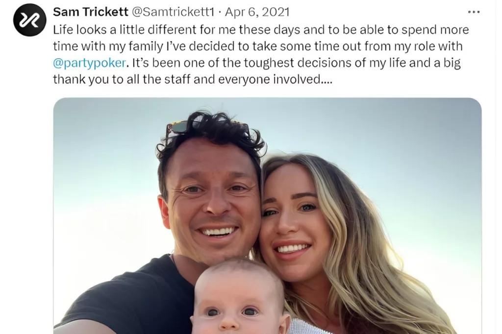 Sam Trickett announcing his hiatus