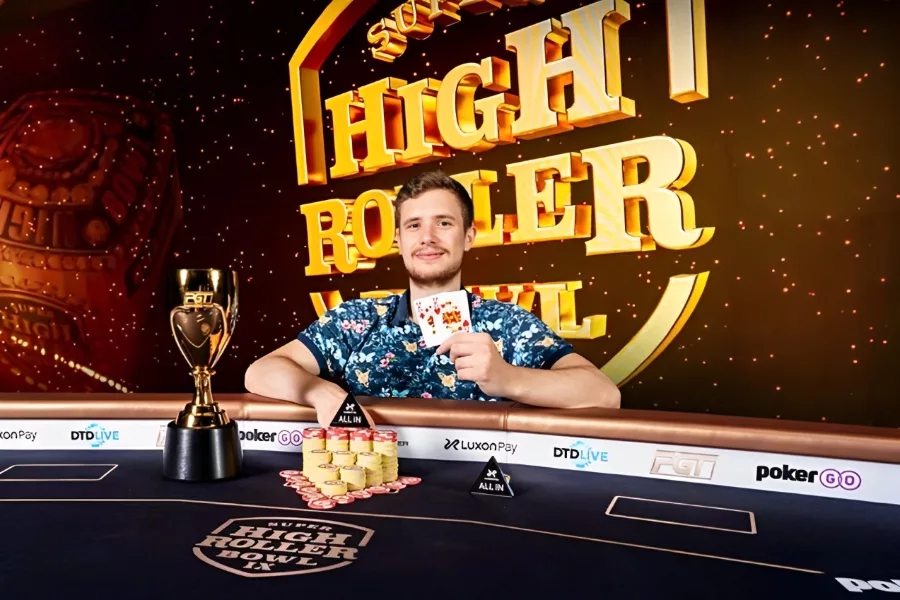 Roman Hrabec Super High Roller Bowl Series Cyprus 2024 Event 1 Champion